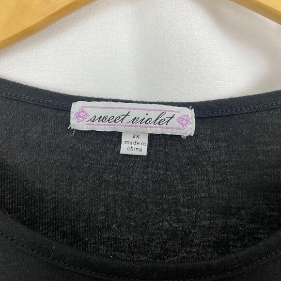 Sweet Violet Black Eiffel Tower Short Sleeve Top Women's 2X - Picture 8 of 9